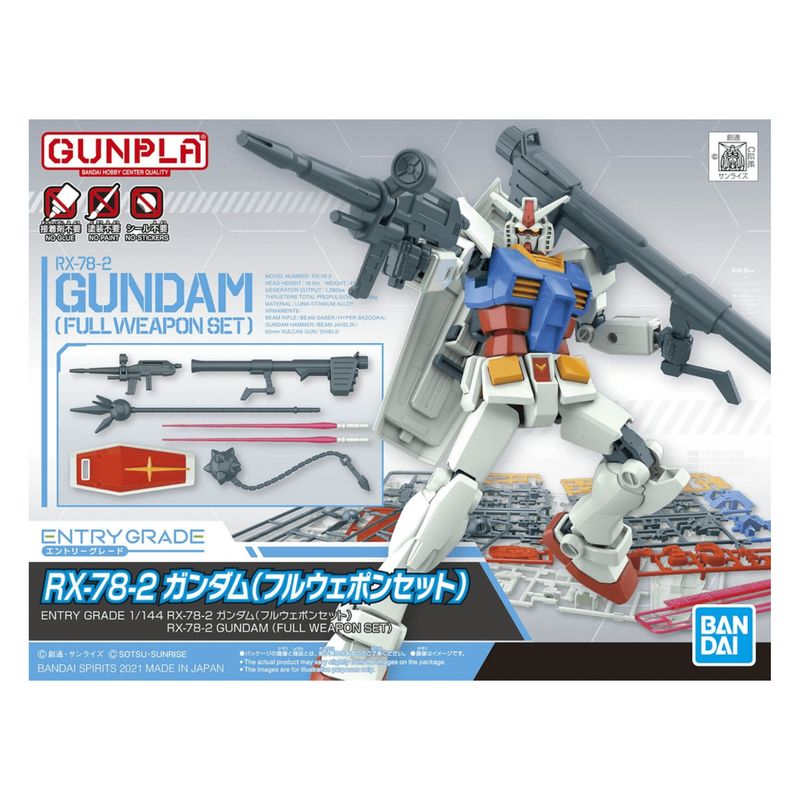 BANDAI - Gundam Model Kit Entry Grade Full Weapon Set RX-78-2 Gundam