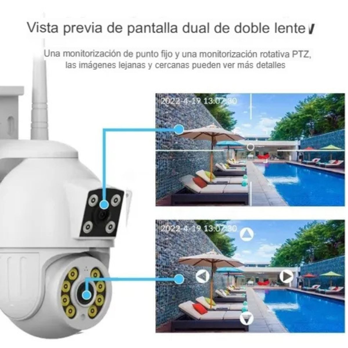 GENERICO - Cámara WIFI 1080 Lente Dupla
