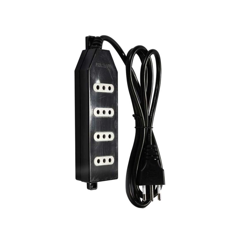 MACROTEL - Zapatilla Alargador 1.5mt 4 Entradas Negro