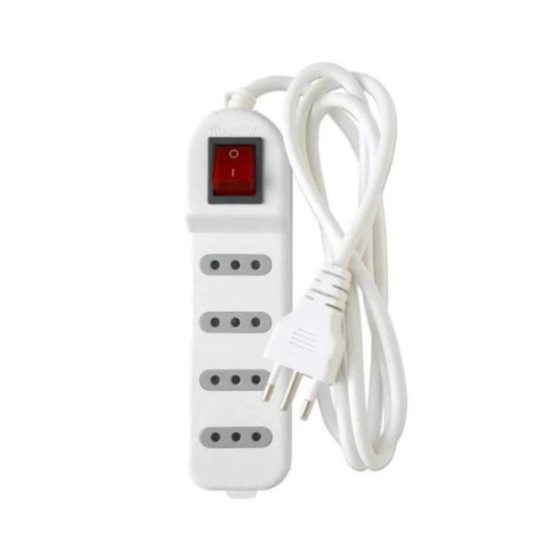 MACROTEL - Zapatilla Alargador 3mt 4 Entradas Con Switch Blanco