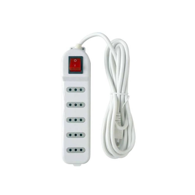 MACROTEL - Zapatilla Alargador 5mt 5 Entradas Blanco