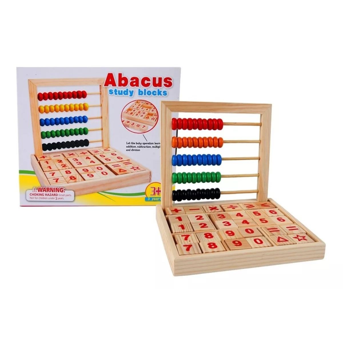 GENERICO - Tablero De Madera Abaco Con Tabla Matemática Didáctica