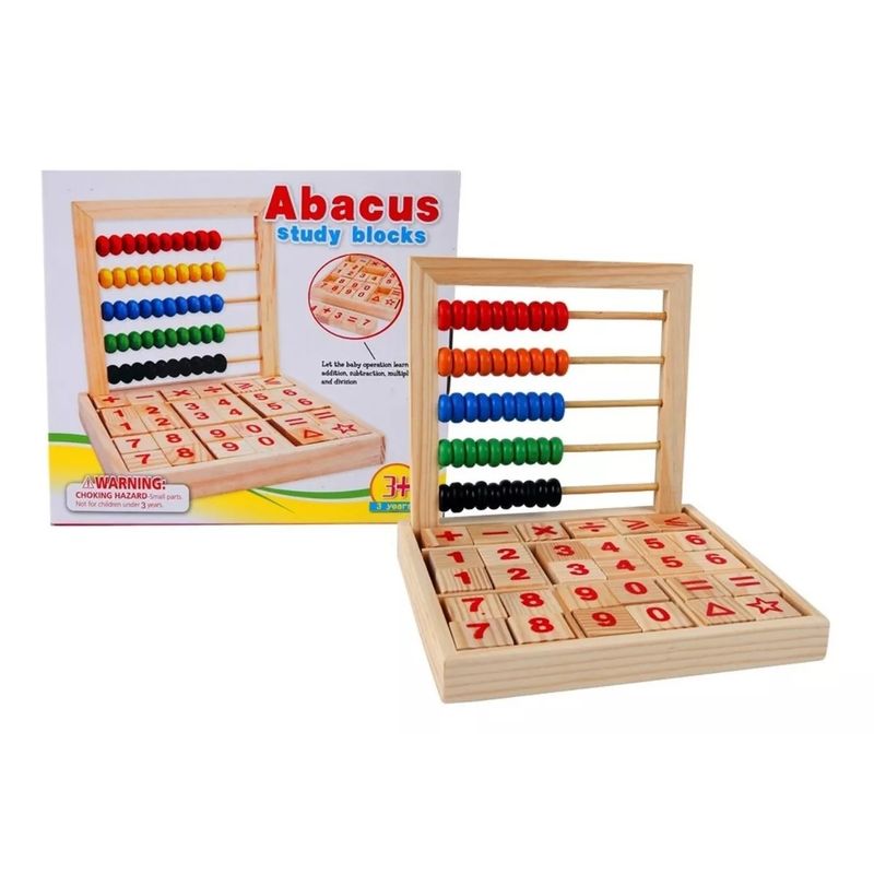 GENERICO - Tablero De Madera Abaco Con Tabla Matemática Didáctica