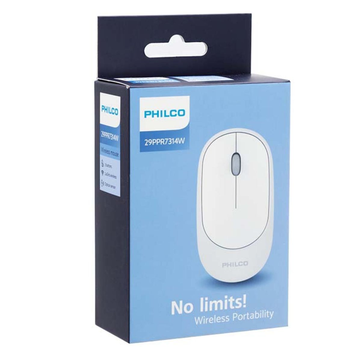 PHILCO - Mouse Inalambrico USB Silencioso 3 Botones Gris Philco Pro
