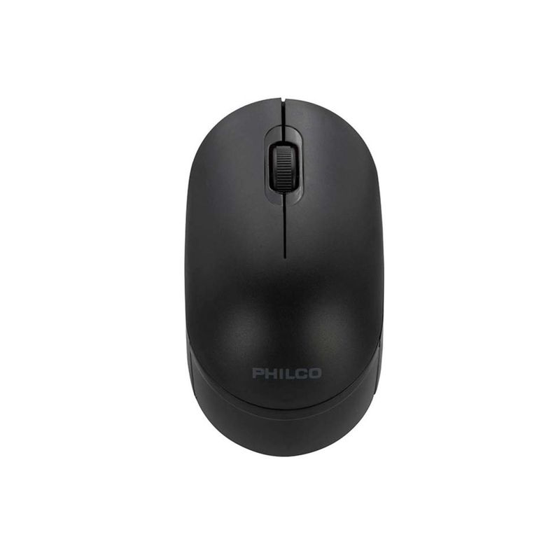PHILCO - Mouse Inalambrico USB Ergonomico 3 Botones Negro Philco Pro