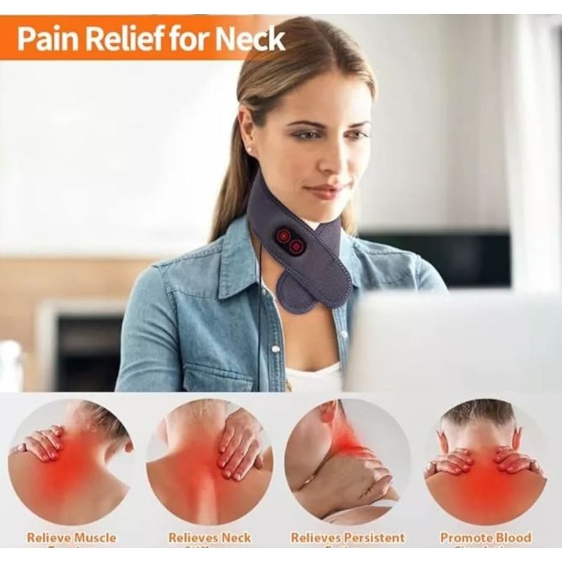 GENERICO - Masajeador Térmico De Cuello Vibración Usb Terapia Calor.-
