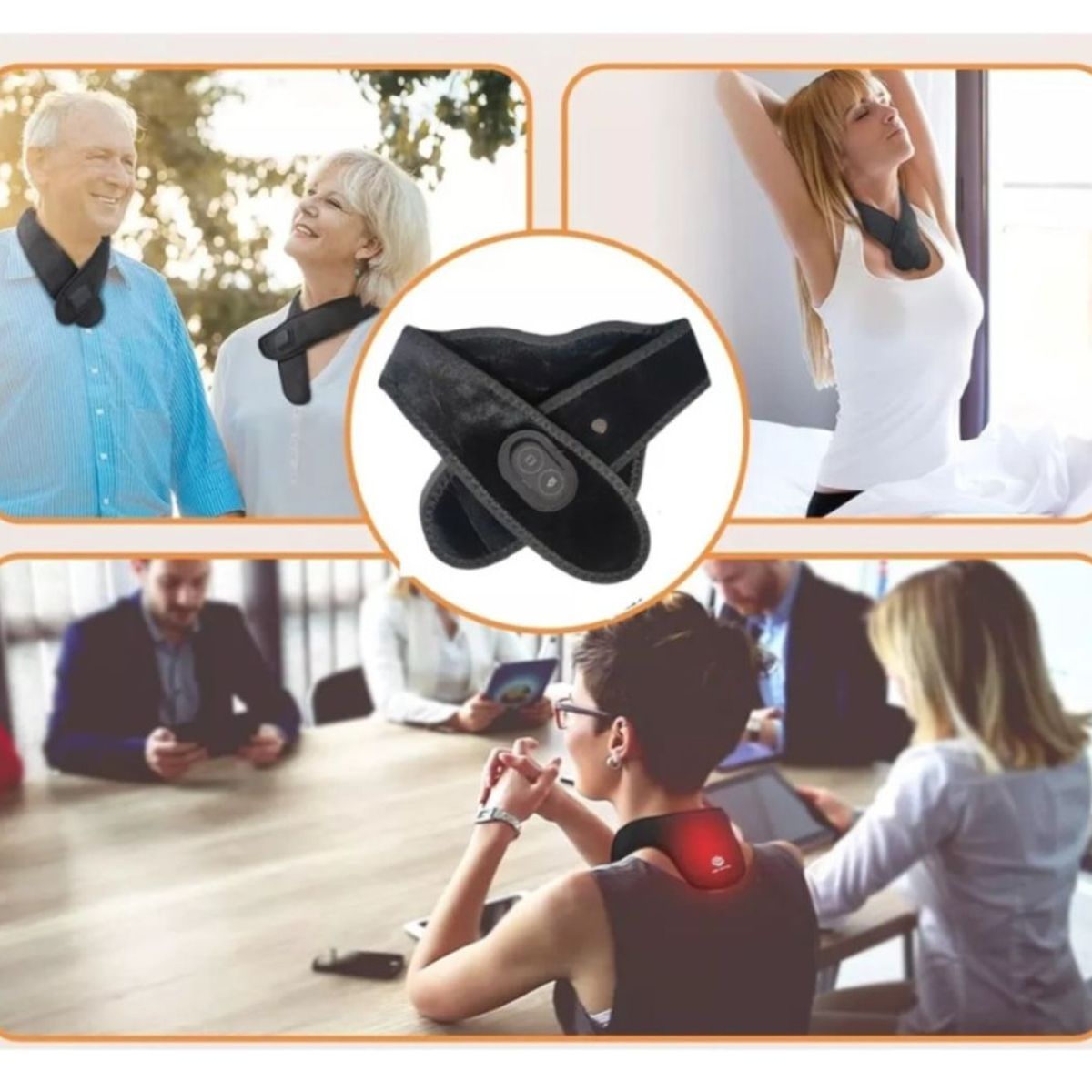 GENERICO - Masajeador Térmico De Cuello Vibración Usb Terapia Calor.-