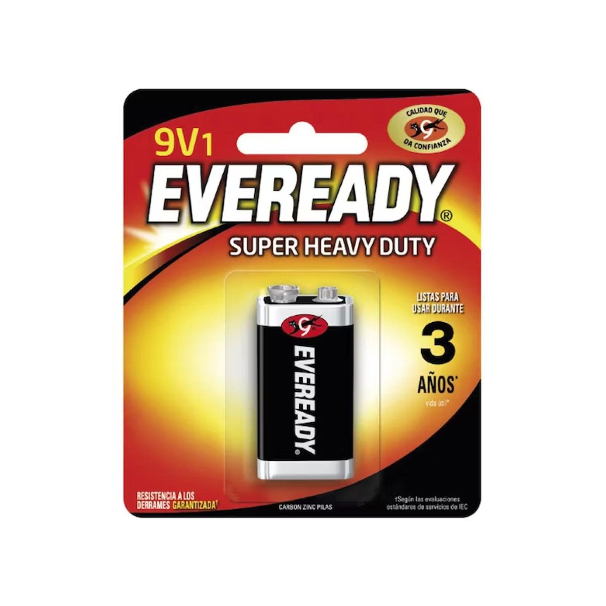 EVEREADY - Pila Bateria 9V Zinc Carbon Extra Duracion