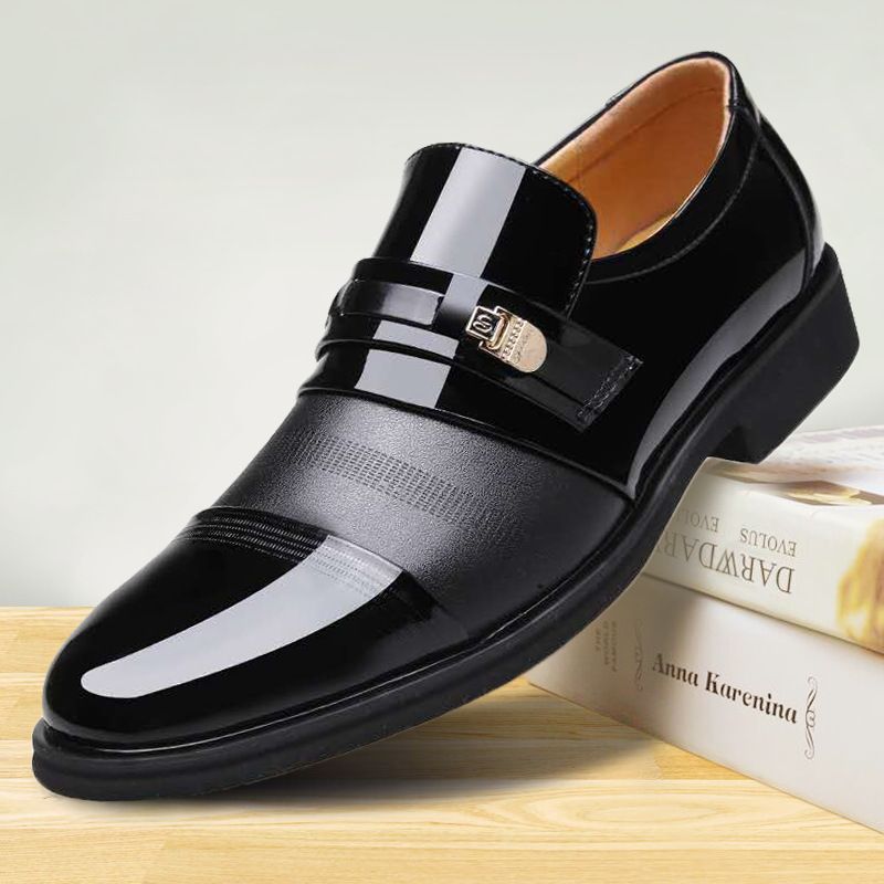 TIOZONEY - zapatos de PU para hombre-Negro