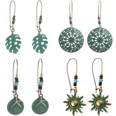 TIOZONEY - Juego de Aretes Boho-Chic Tribal 4pcs