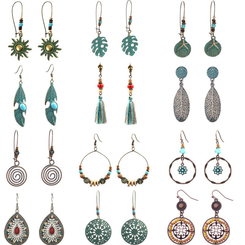 TIOZONEY - Juego de Aretes Boho-Chic Tribal 12pcs