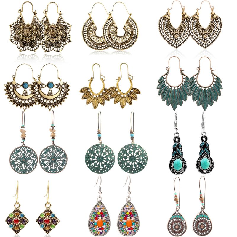 TIOZONEY - Juego de Aretes Boho-Chic Tribal 12pcs