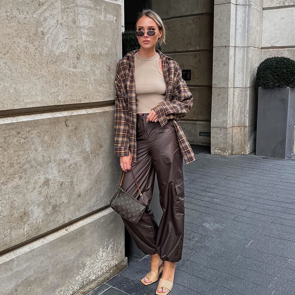 TIOZONEY - Camisa de cuadros para mujer