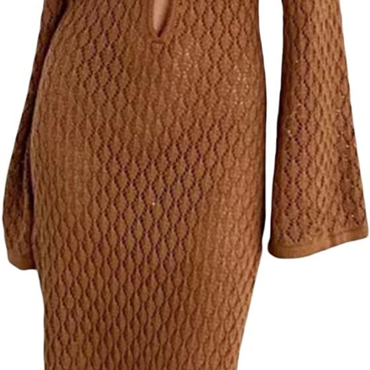 TIOZONEY - Vestidos largos de punto para mujeres - Marrón