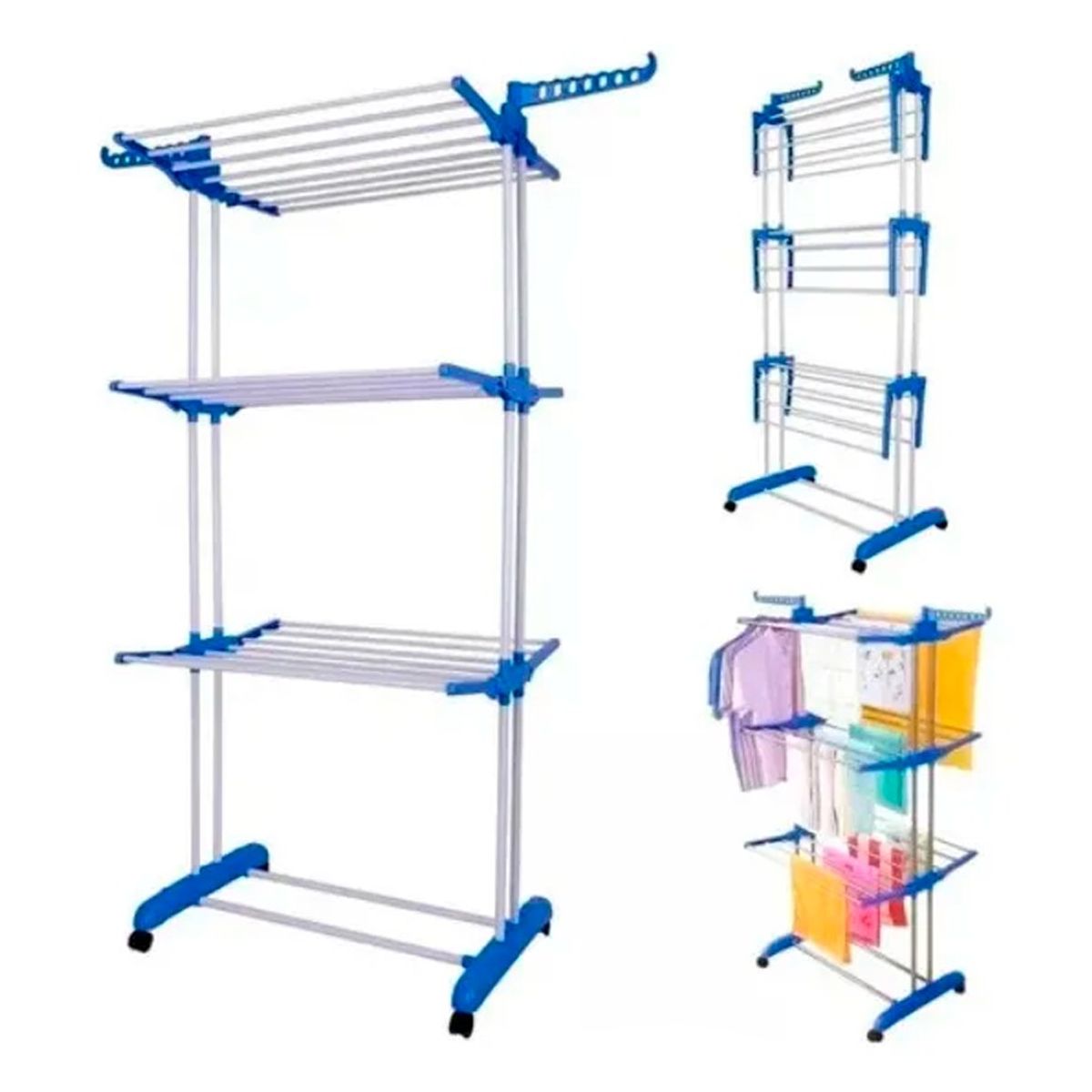 GENERICO - Tendedero Ropa Perchero Plegable Colgador De 3 Niveles