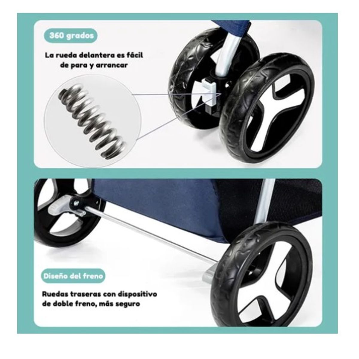 ESHOPANGIE - Coche Para Mascota Plegable Y Lavable Raza Pequeña Mediana
