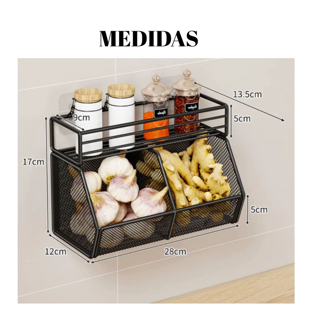 GENERICO - Especiero Estante Flotante De Metal Para Especias De Cocina