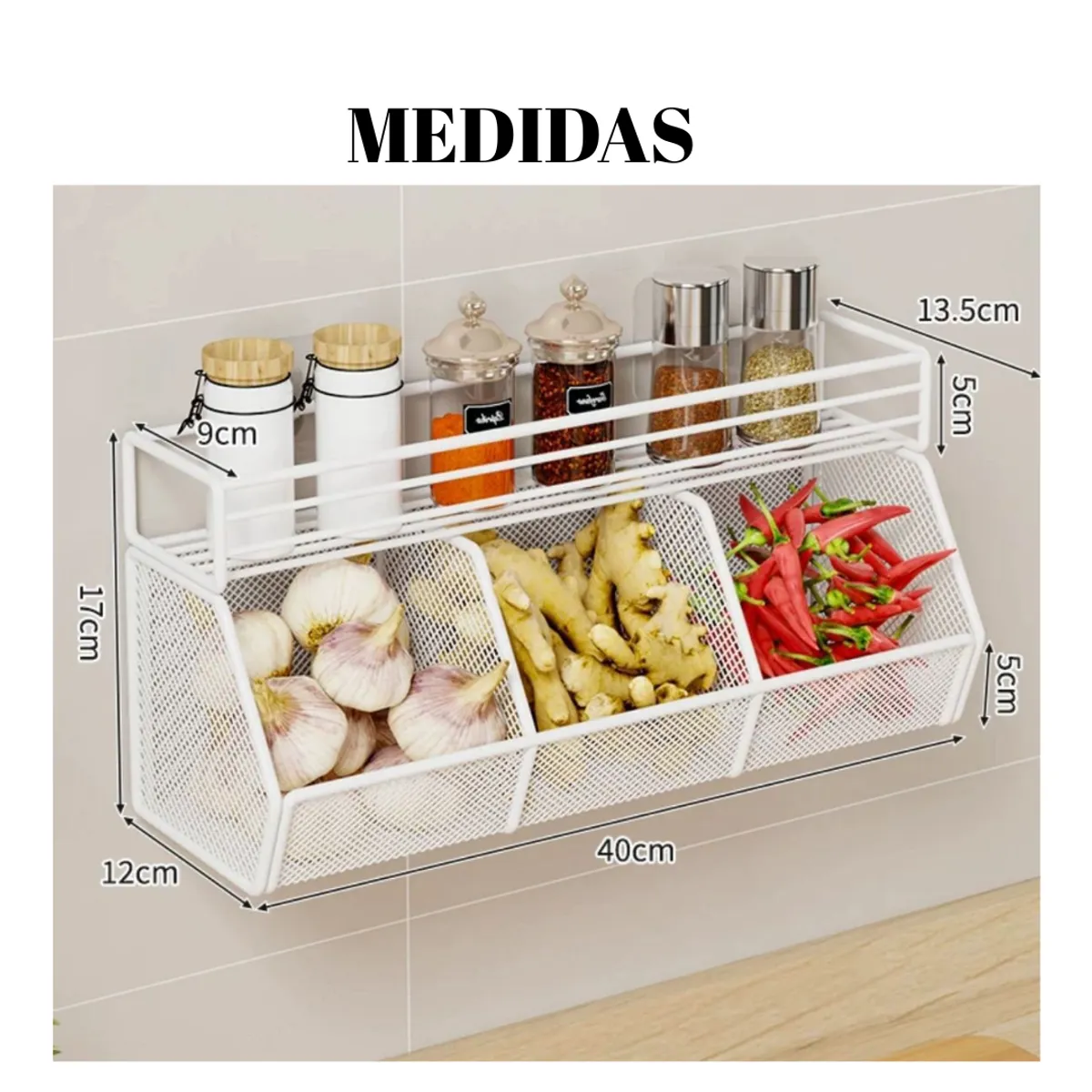 GENERICO - Estante De Especias Y Condimentos Flotante De Cocina