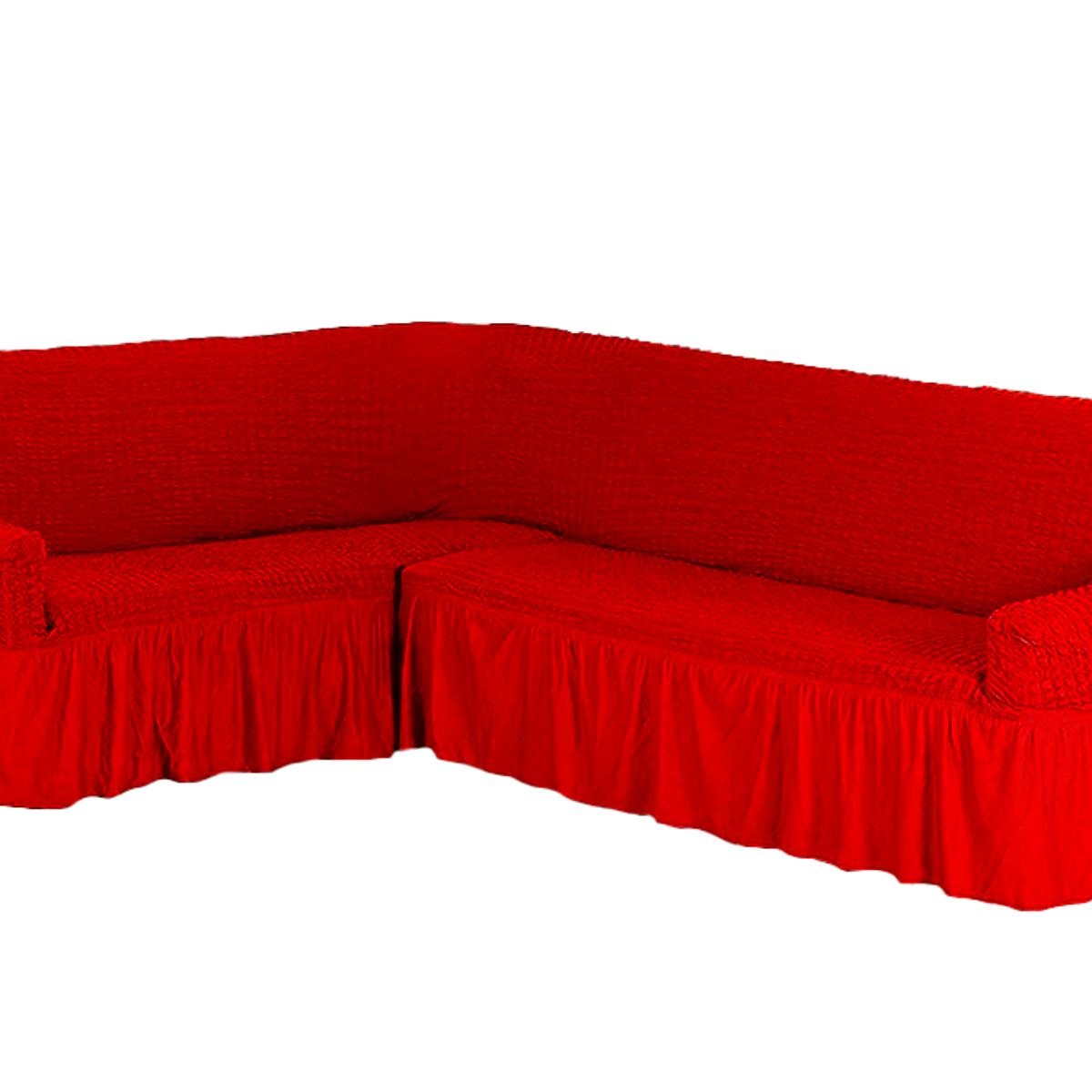 GENERICO - Funda Cubre Sofá Tipo L Color ROJO ITALIANO Algodón Turco 100% Origina