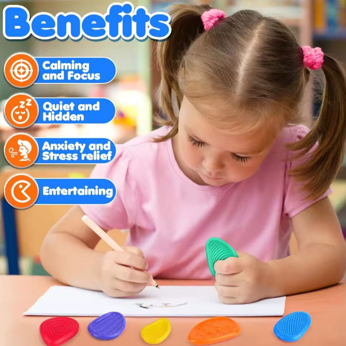 GENERICO - Juguetes Antiestrés Con Piedras Sensoriales Niños