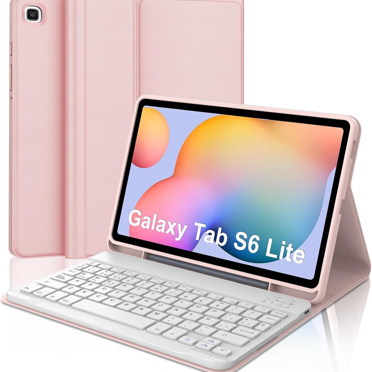 GENERICO - Funda Con Teclado Para Samsung Galaxy Tab S6 Lite 10.4 Rosa Palo