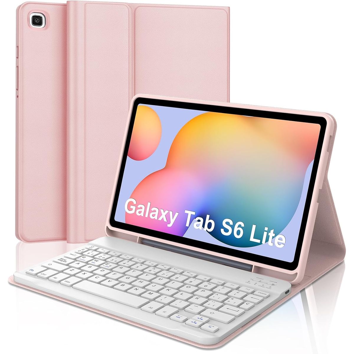 GENERICO - Funda Con Teclado Para Samsung Galaxy Tab S6 Lite 10.4 Rosa Palo