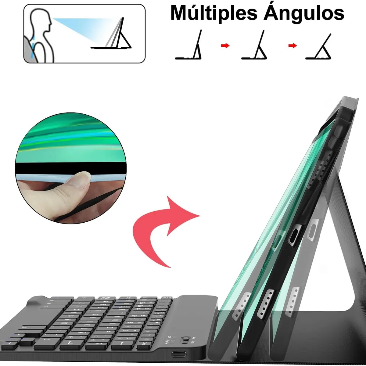 GENERICO - Funda Con Teclado Para Honor Pad X8a 11 Negro