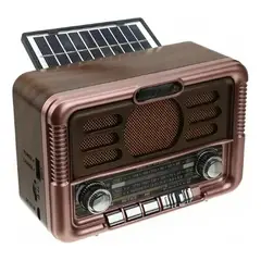 MUNDO MAGIA - Radio Solar Con Batería Incorporada Bluetooth Mp3 Marron