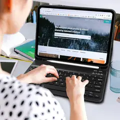 GENERICO - Funda Con Teclado Para iPad A16 11va Generación 11 Negro