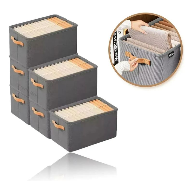 MUNDO MAGIA - 6x Bolsas Organizador Ropa Caja Plegable Asa Almacenamiento