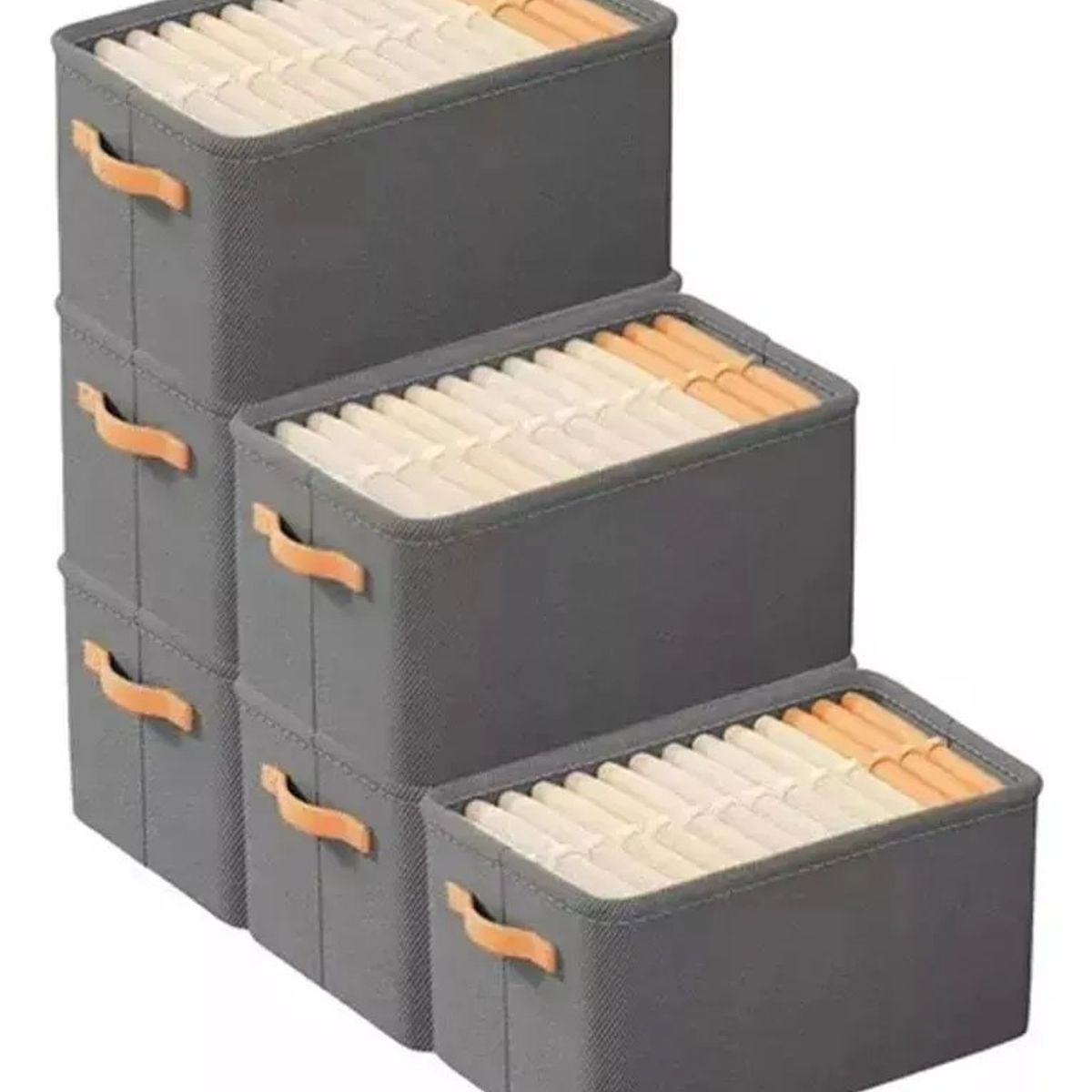 MUNDO MAGIA - 6x Bolsas Organizador Ropa Caja Plegable Asa Almacenamiento