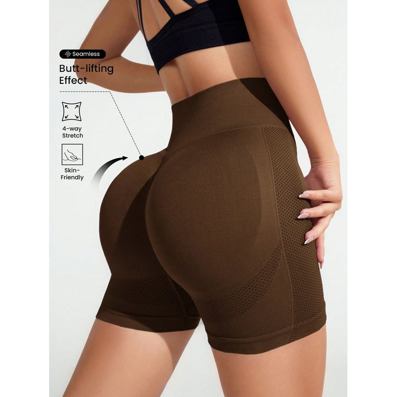 VARIOS - Bike Flex Shorts Cafe Negro She Shines