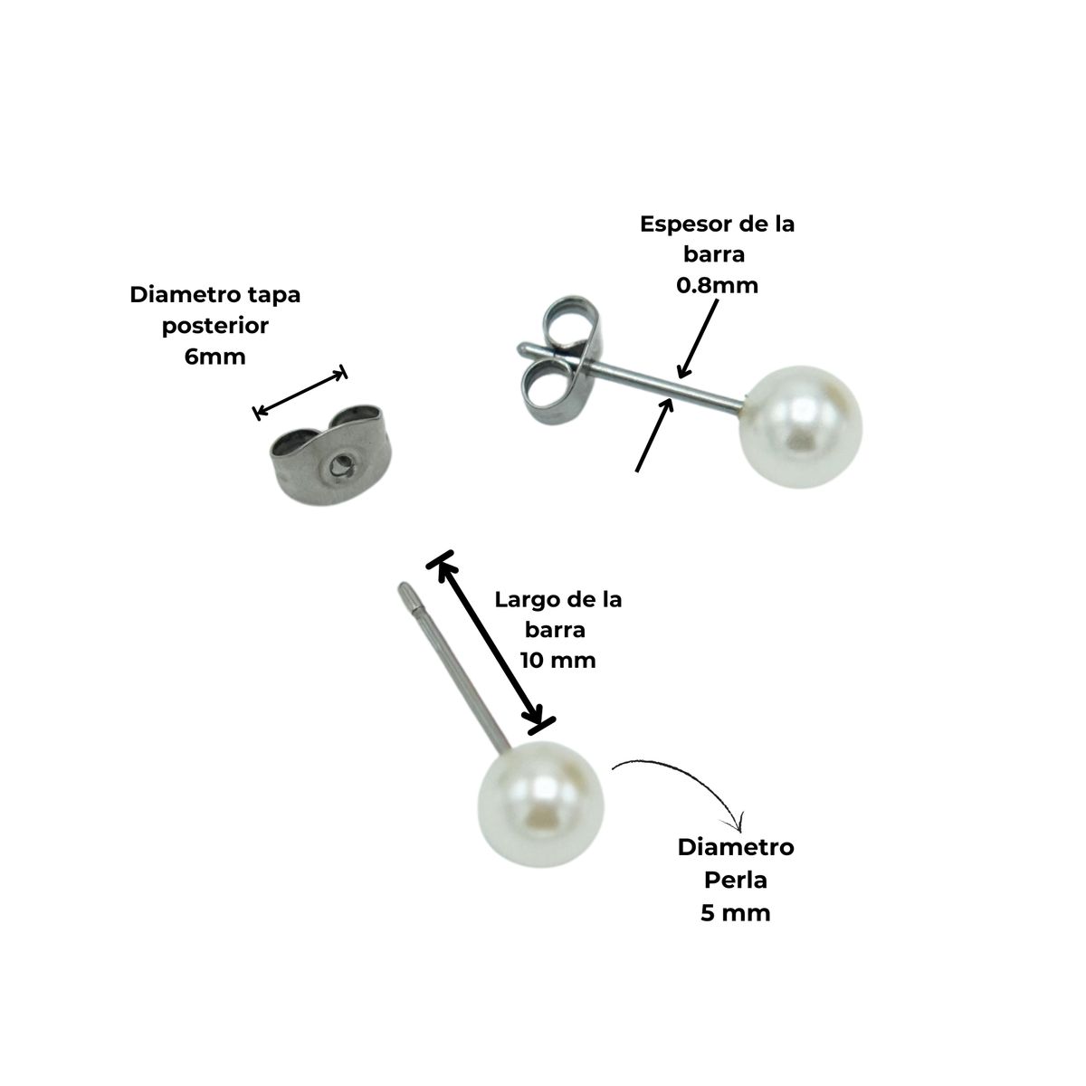 ELBAULDEJUMA - Aros Sascha perla 5mm titanio G23 ASTM F136 20G