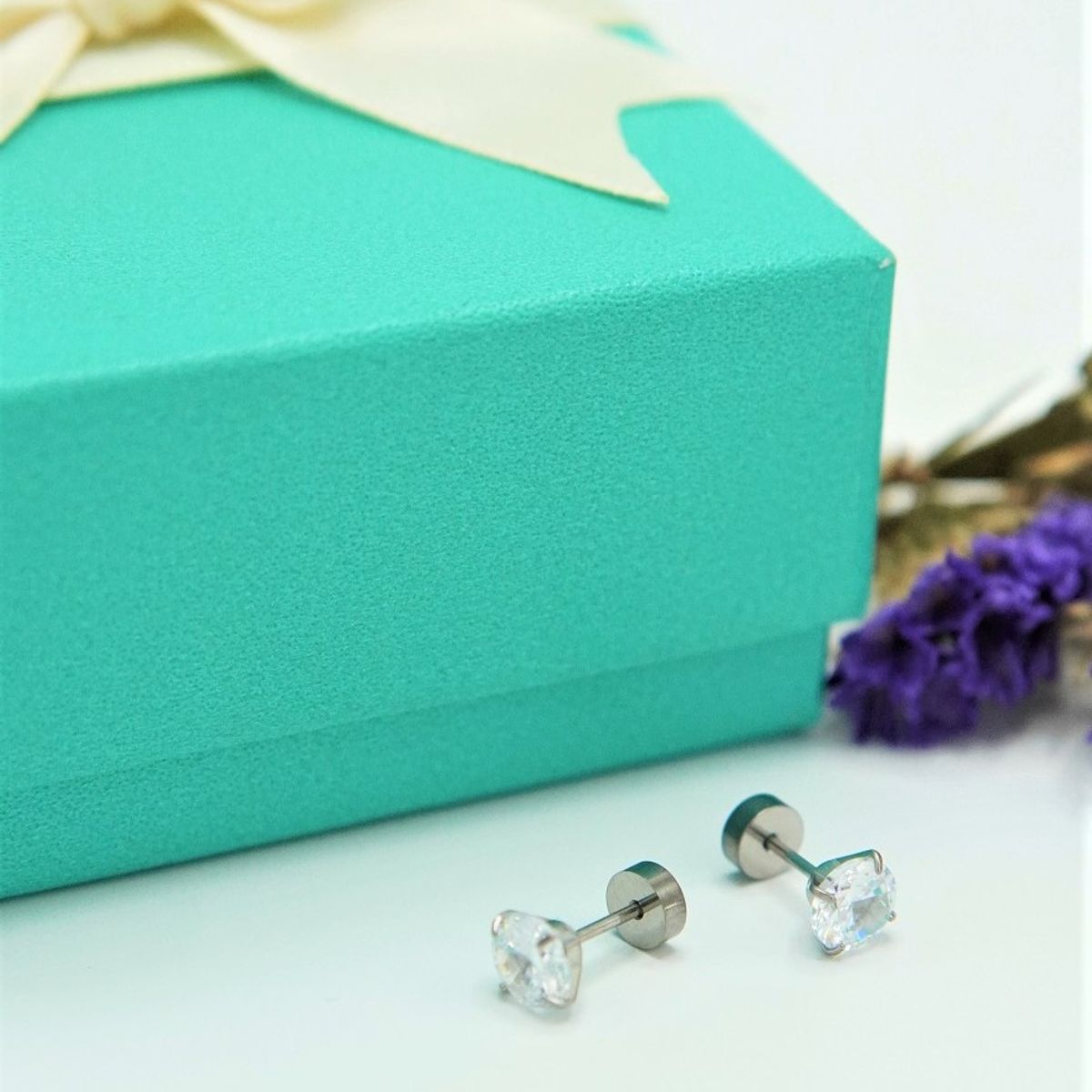 ELBAULDEJUMA - Aros punto de luz 6mm titanio G23 tapa seguridad 20G