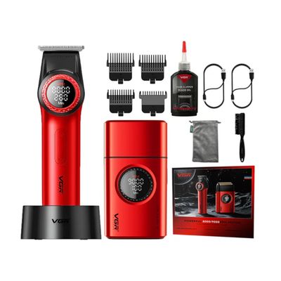 Imagen 2 del producto Barber Combo VGR Pro Patilera V-977 + Afeitadora V-377 Rojo