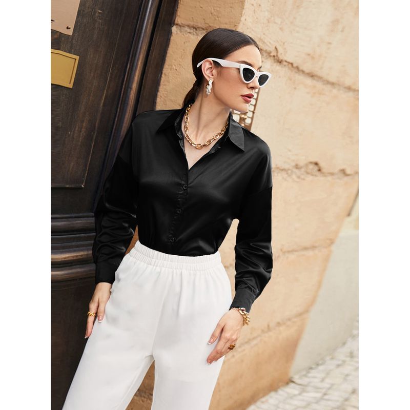 VARIOS - Camisa Mulvari Negro She Shines