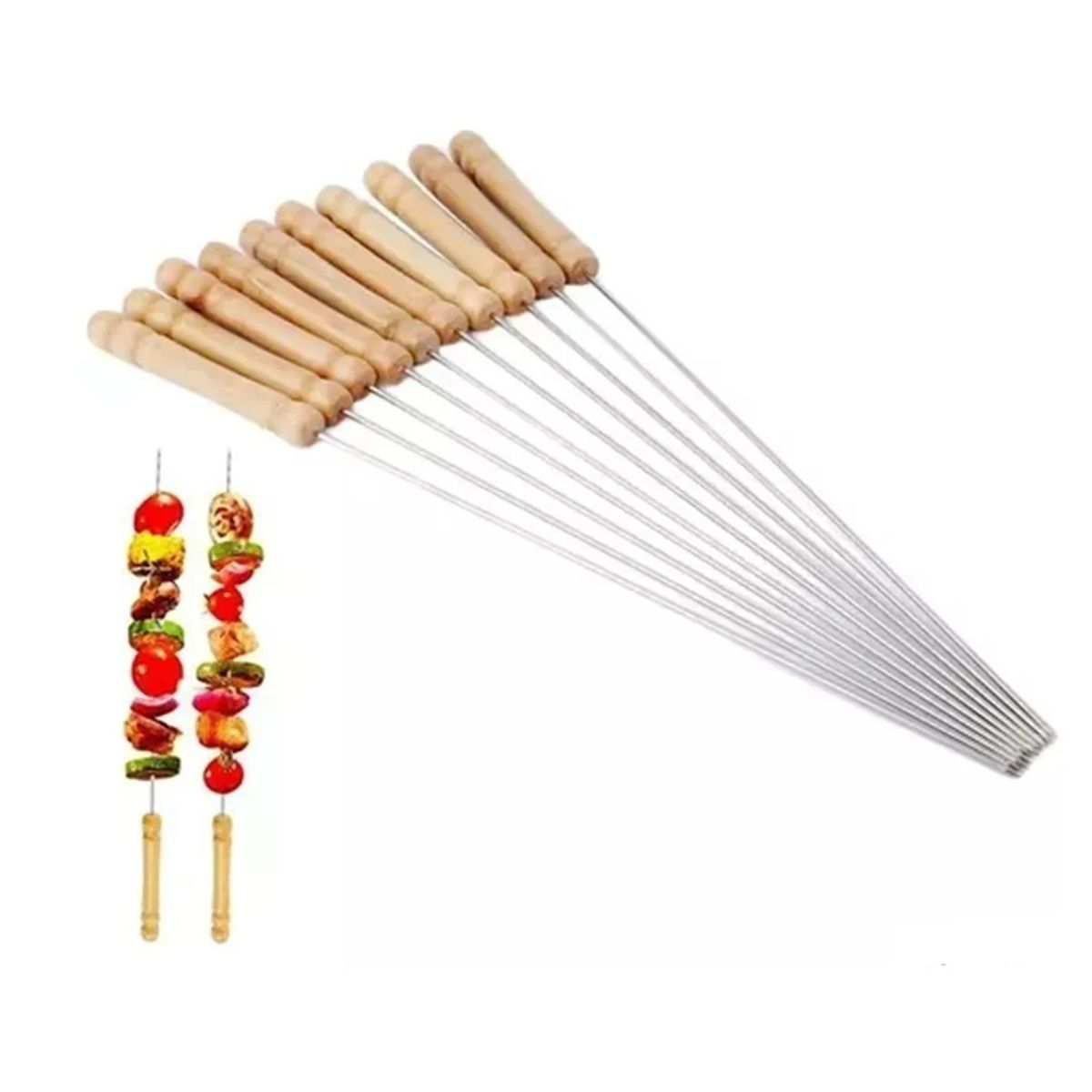 GENERICO - Pack 20 Pinchos Anticuchos Brochetas Asados Fierros Barbacoa