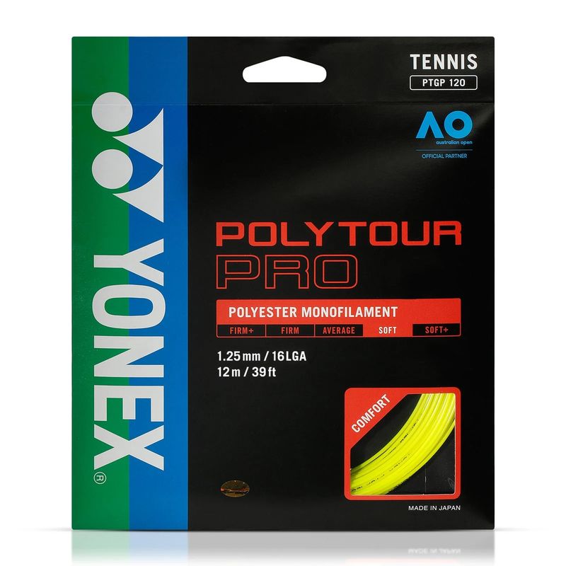 YONEX - Cuerda Yonex Poly Tour Pro Amarillo 1.25 - 12m