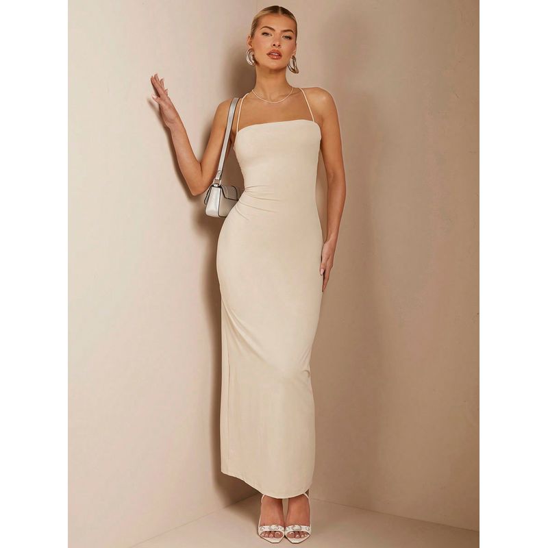 VARIOS - Vestido BAE Glam Albaricoque She Shines