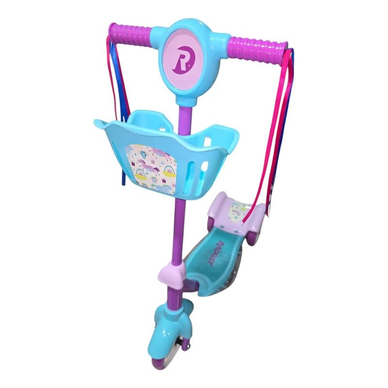 GENERICO - Triscooter con canasto luces led 3 ruedas Radost para niños