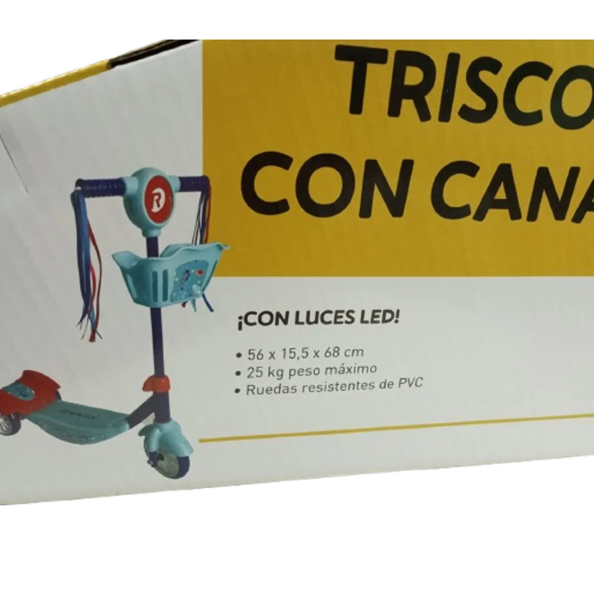 GENERICO - Triscooter con canasto luces led 3 ruedas Radost para niños