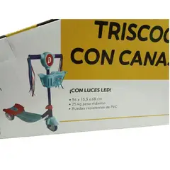 GENERICO - Triscooter con canasto luces led 3 ruedas Radost para niños