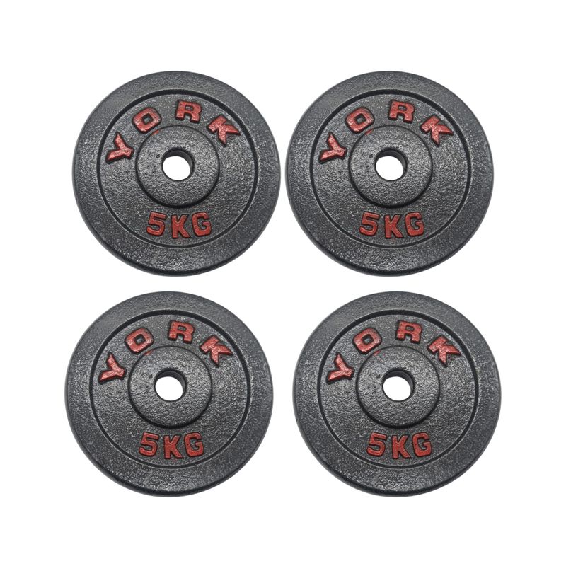 GENERICO - Pack 4 Discos Para Mancuerna 5 Kg Preolimpico Acero Gym