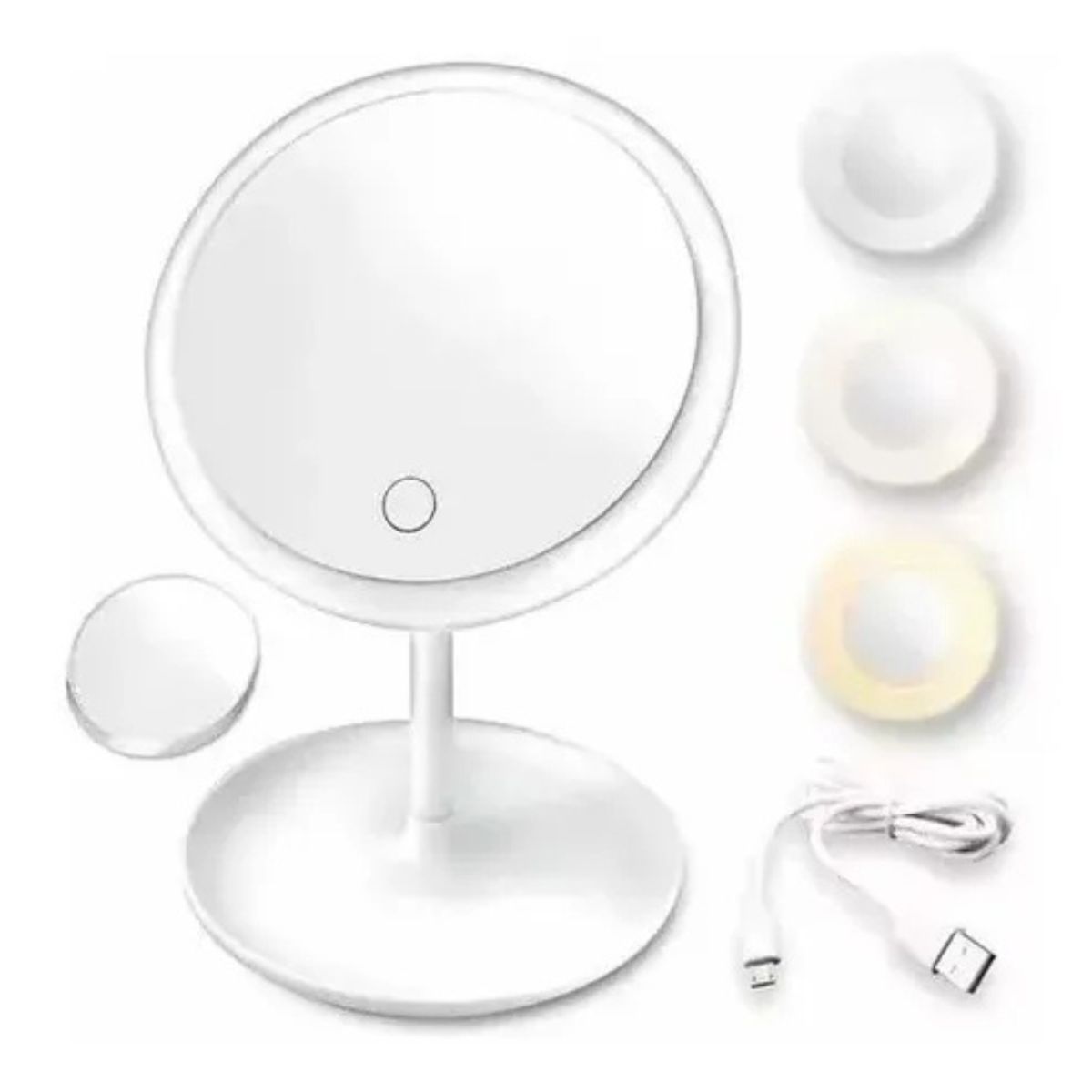 MOVI - Espejo Maquillaje con Luz LED y Base Organizadora