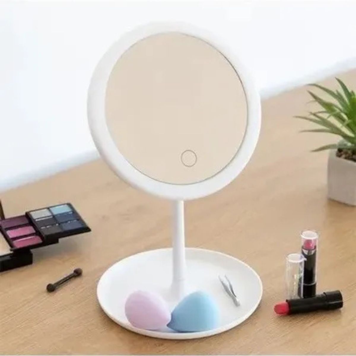 MOVI - Espejo Maquillaje con Luz LED y Base Organizadora