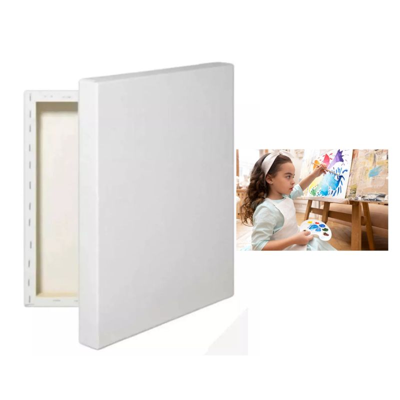 GENERICO - Bastidor de Madera 20x30 cm con Tela Blanca Gruesa