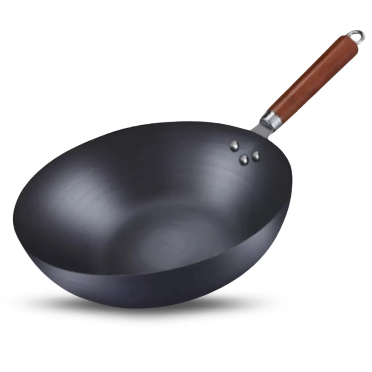 GENERICO - Wok 32cm Acero Al Carbono Nitrificado Antiadherente Natural Ligero