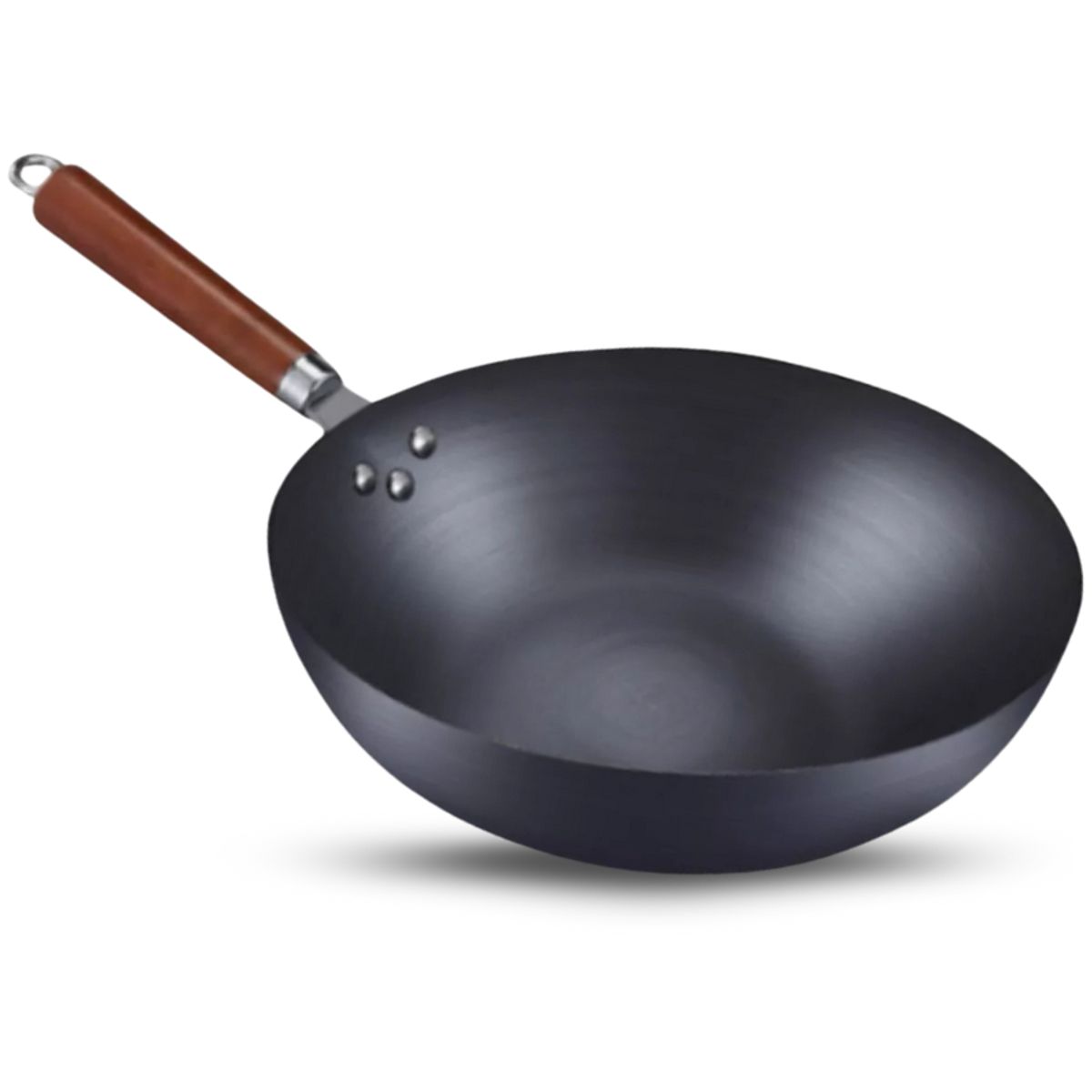 GENERICO - Wok 32cm Acero Al Carbono Nitrificado Antiadherente Natural Ligero