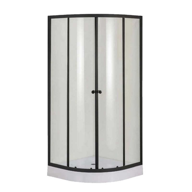 GENERICO - Shower Door Receptaculo 90x90 Curvo Transparente Negro