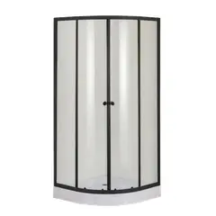 GENERICO - Shower Door Receptaculo 90x90 Curvo Transparente Negro